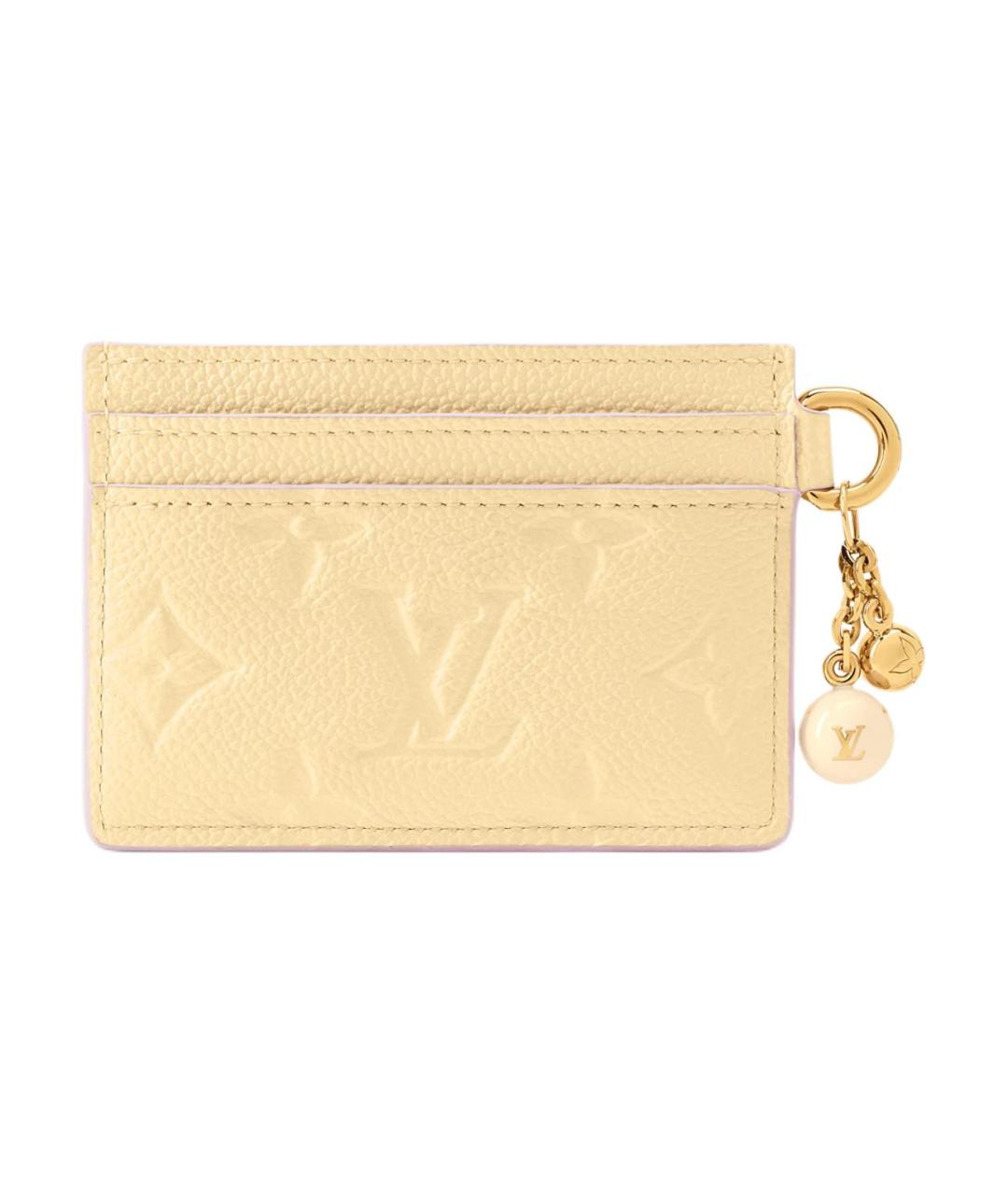LOUIS VUITTON Желтый кожаный кардхолдер, фото 3