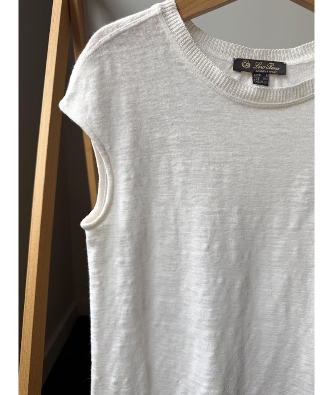 LORO PIANA Белый льняной детская футболка / топ, фото 4