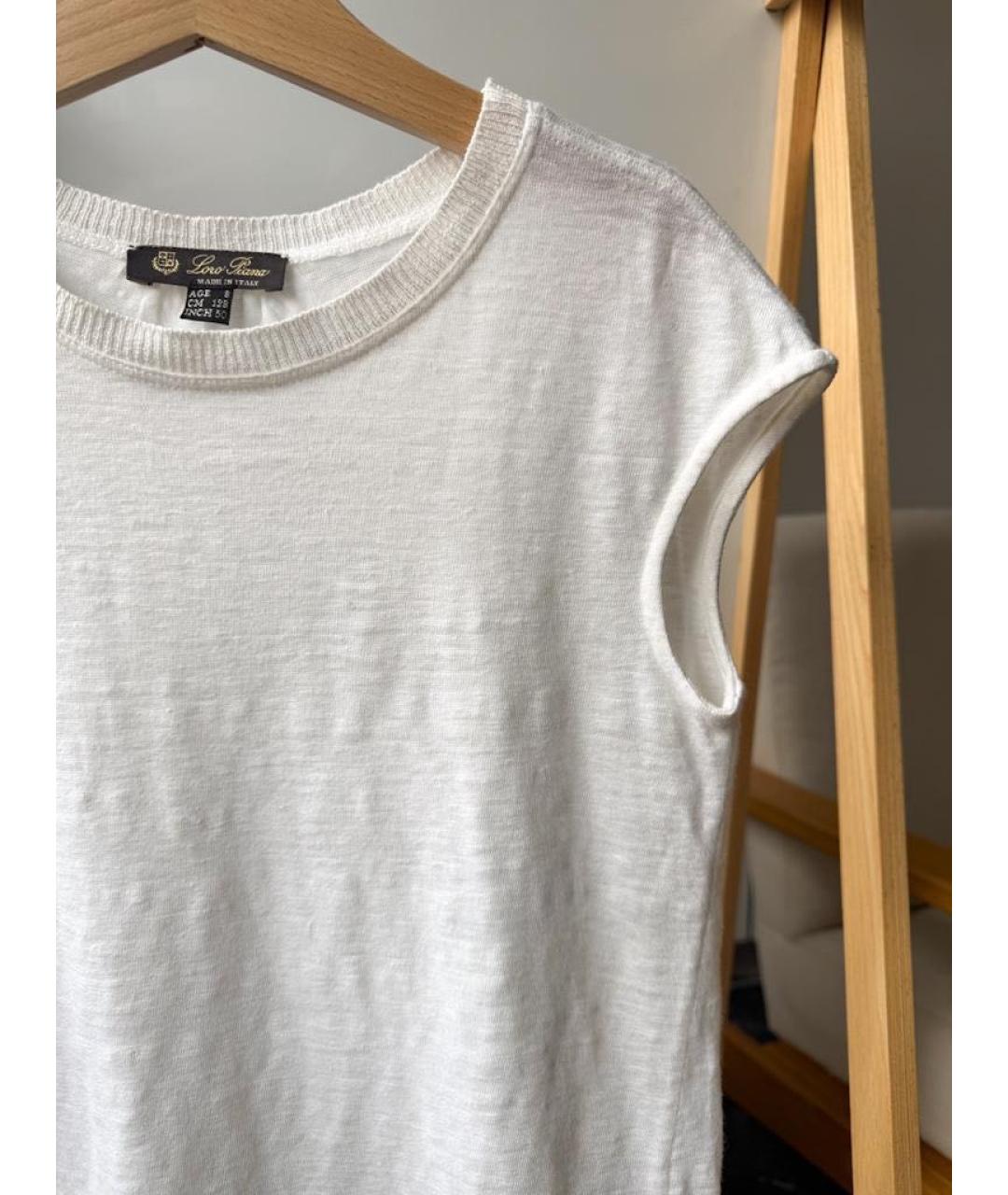 LORO PIANA Белый льняной детская футболка / топ, фото 5