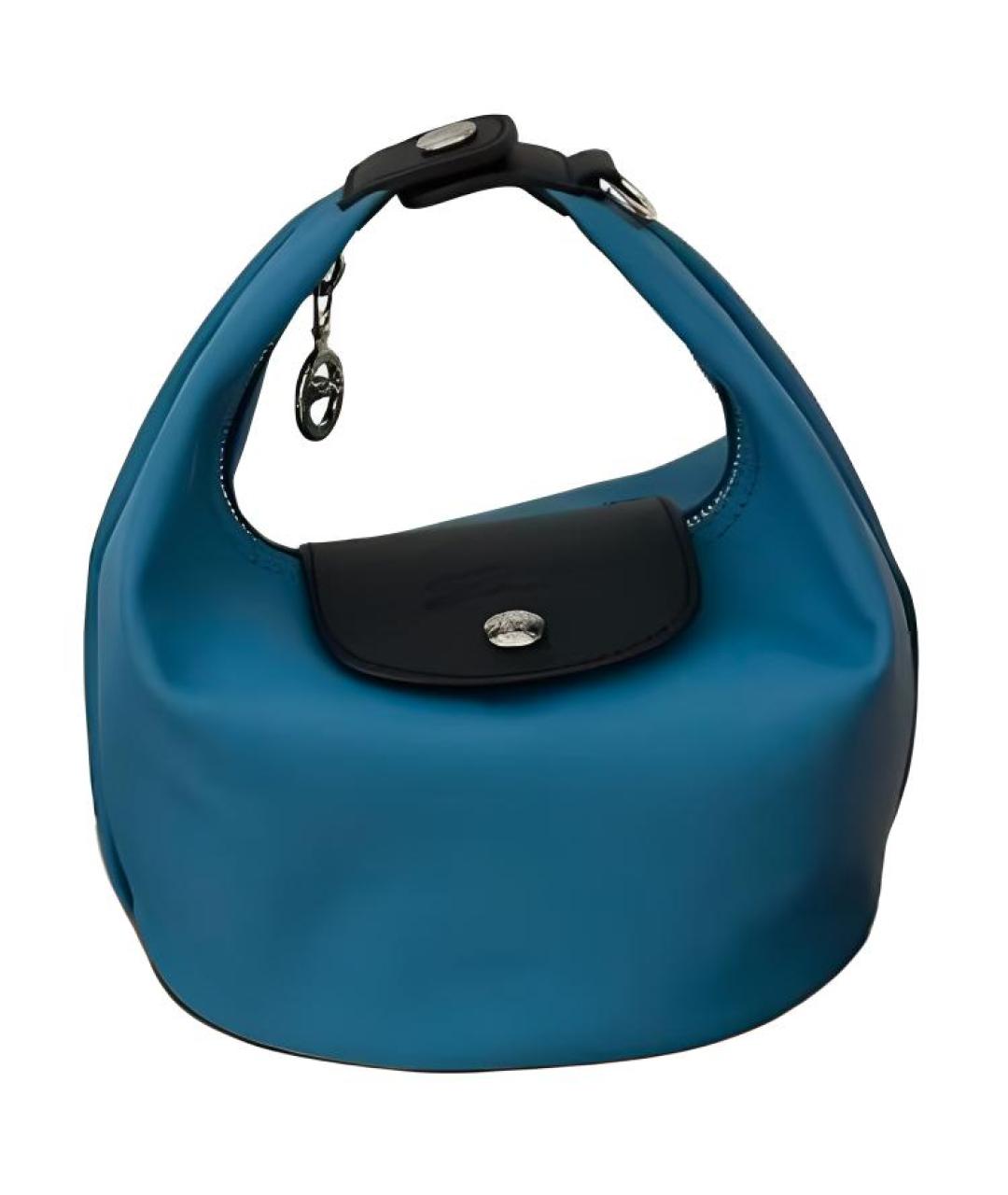 LONGCHAMP Синяя кожаная сумка с короткими ручками, фото 1