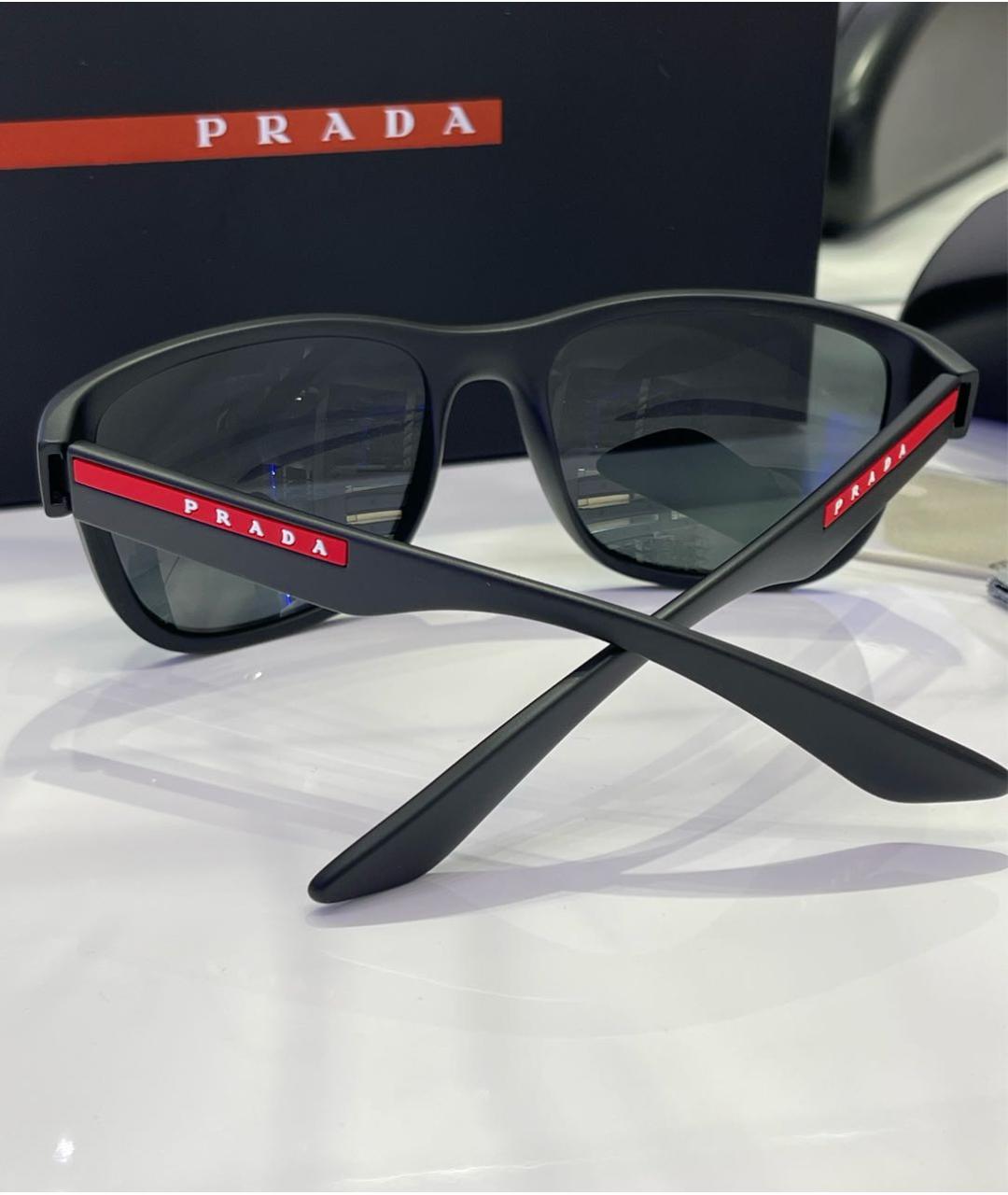 PRADA Черные пластиковые солнцезащитные очки, фото 7