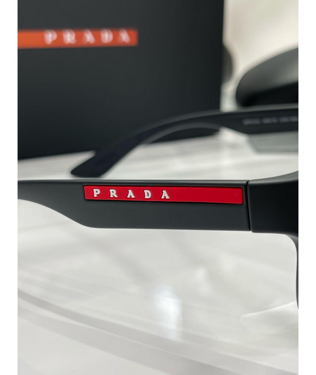 PRADA Черные пластиковые солнцезащитные очки, фото 5