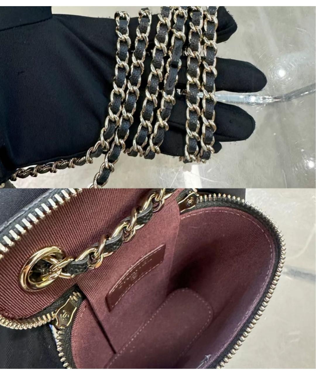 CHANEL Черная кожаная сумка через плечо, фото 5