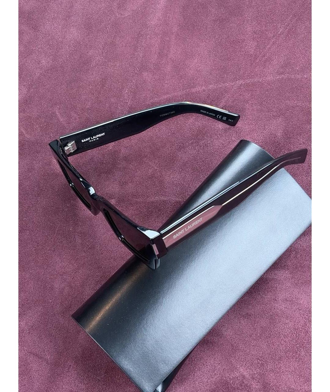 SAINT LAURENT Черные пластиковые солнцезащитные очки, фото 2