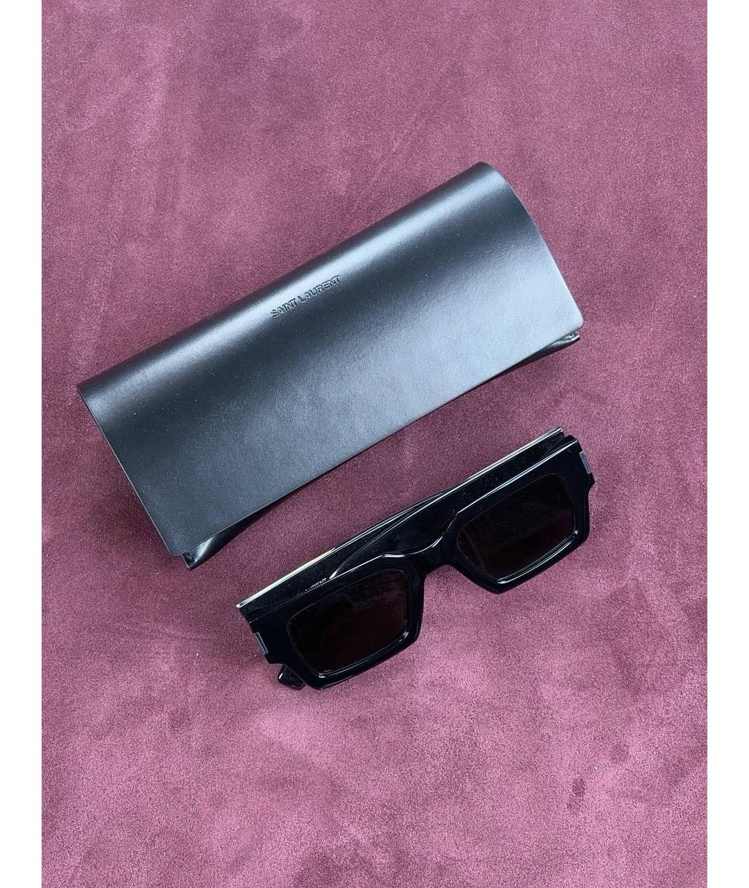 SAINT LAURENT Черные пластиковые солнцезащитные очки, фото 4