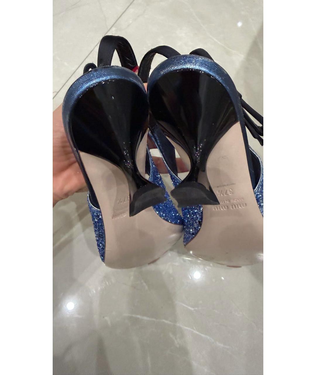 MIU MIU Синие босоножки, фото 4