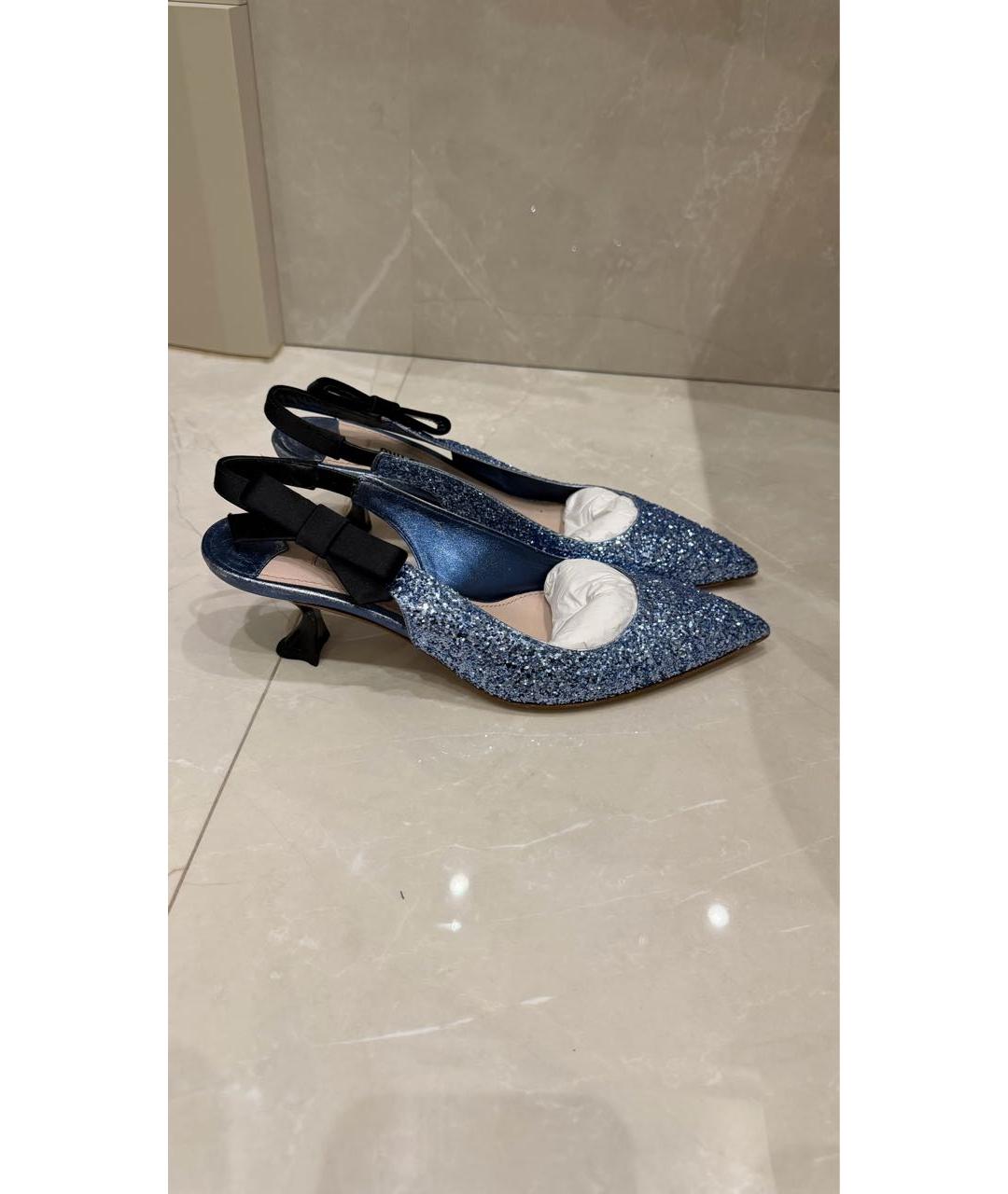 MIU MIU Синие босоножки, фото 6