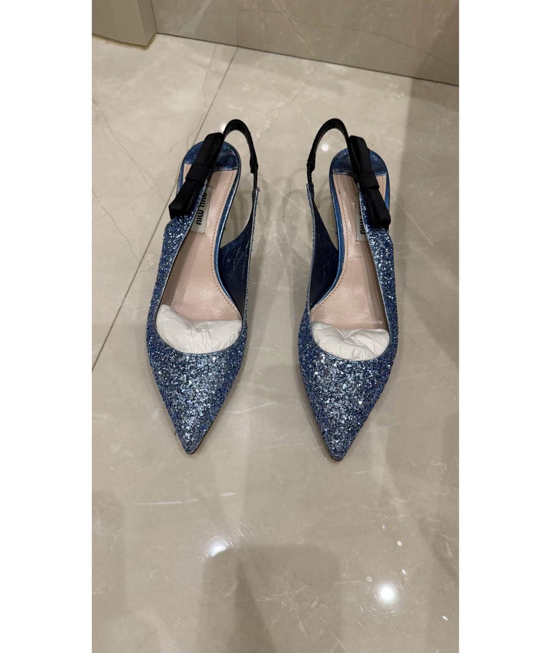 MIU MIU Синие босоножки, фото 2