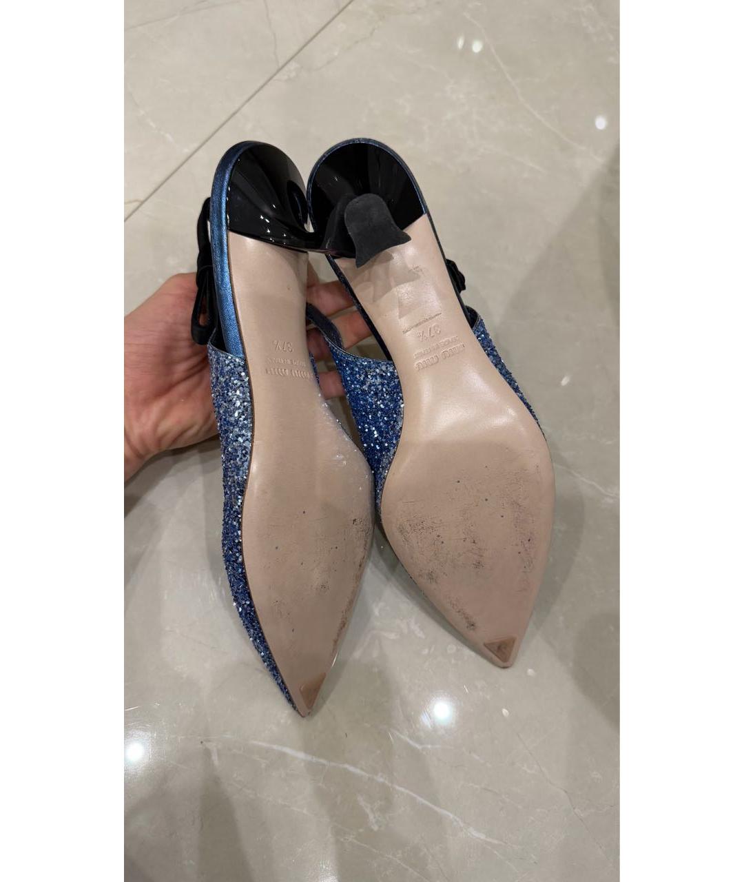 MIU MIU Синие босоножки, фото 5