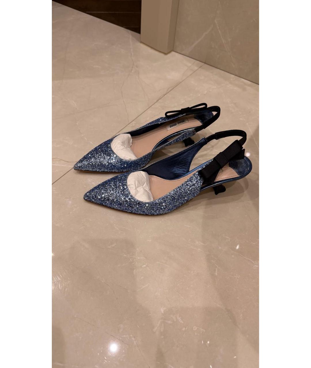 MIU MIU Синие босоножки, фото 3