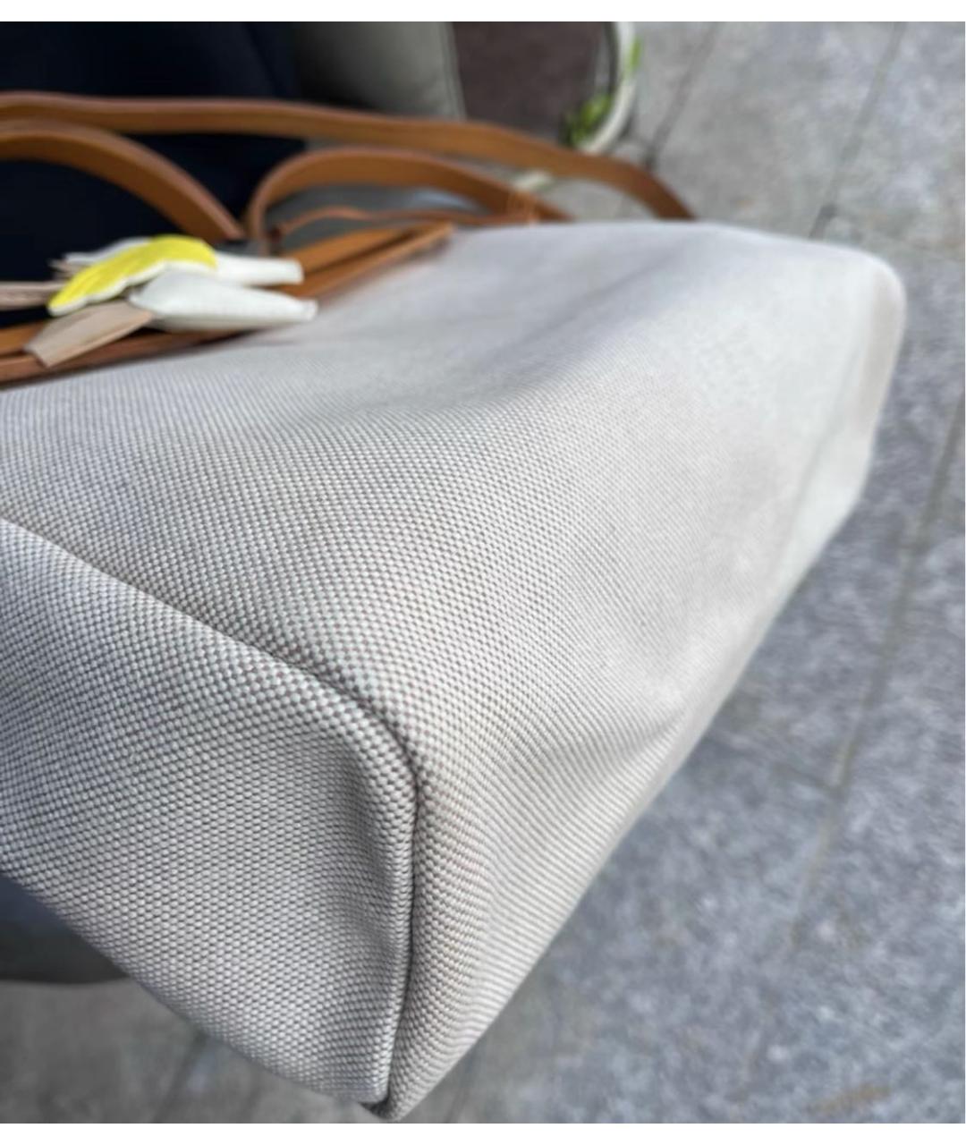 HERMES Бежевая тканевая сумка через плечо, фото 8