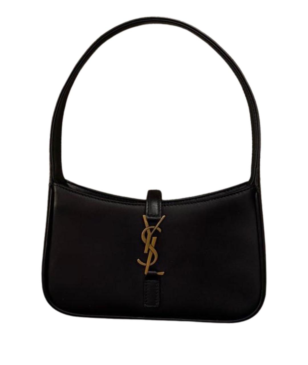 SAINT LAURENT Черная кожаная сумка с короткими ручками, фото 1