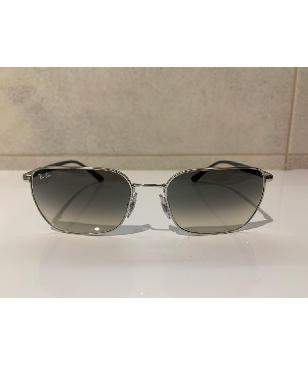 RAY BAN Серебряные металлические солнцезащитные очки, фото 6