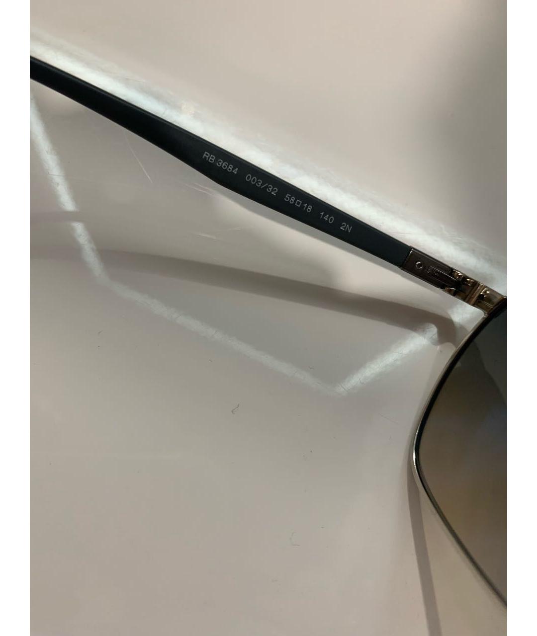 RAY BAN Серебряные металлические солнцезащитные очки, фото 4