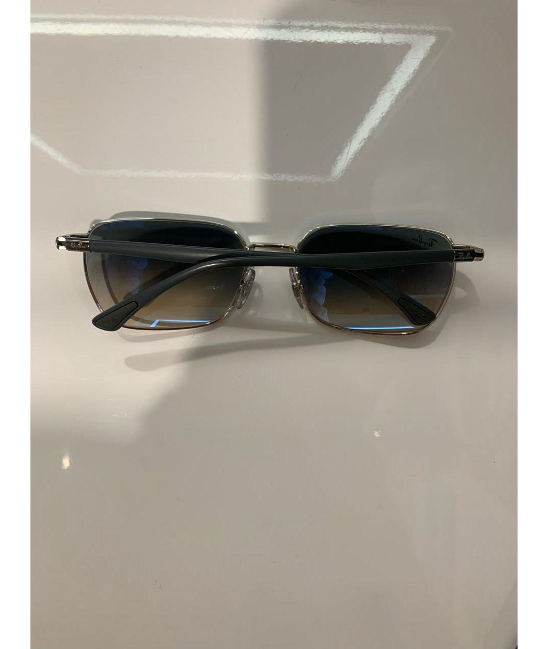 RAY BAN Серебряные металлические солнцезащитные очки, фото 5