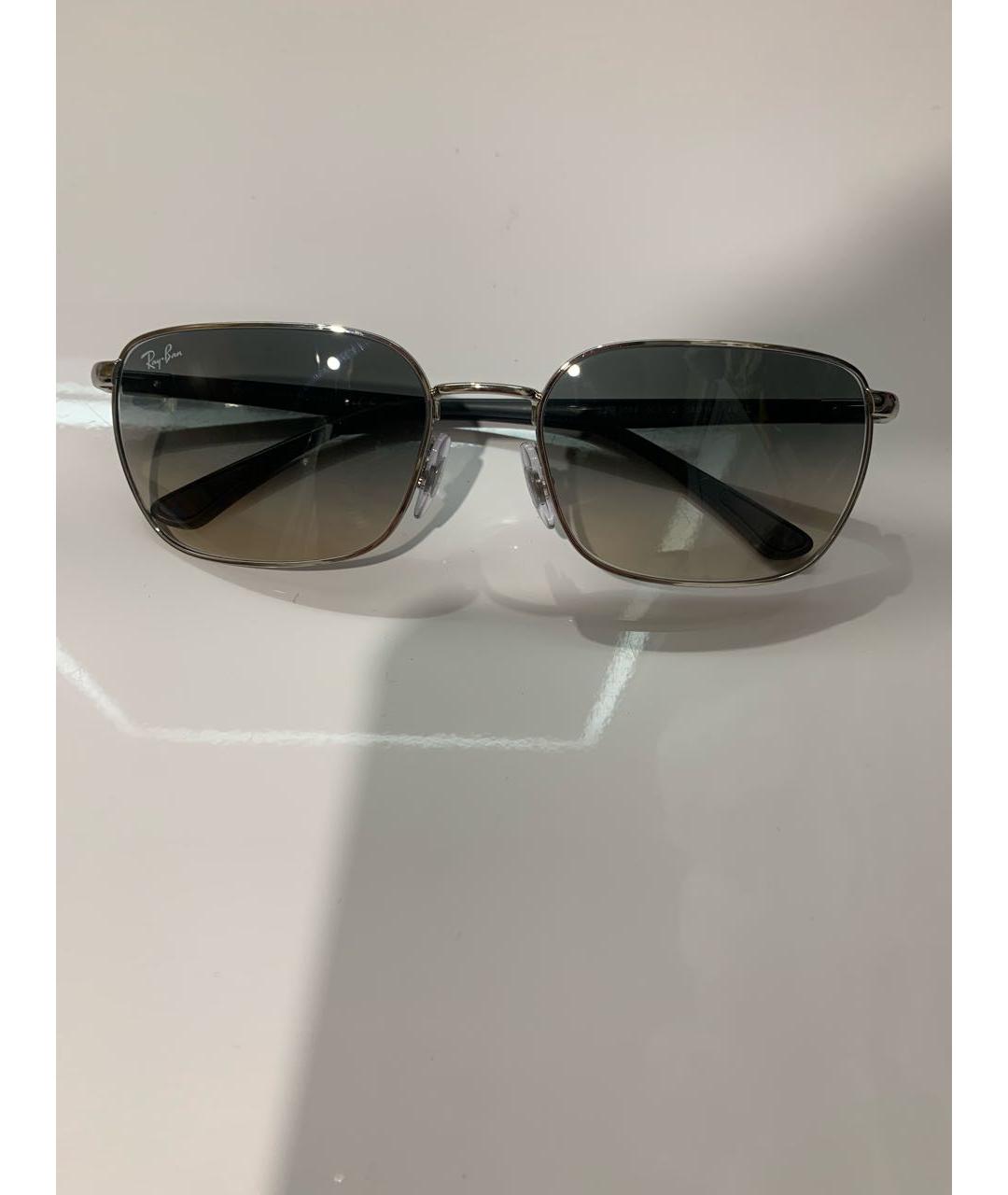 RAY BAN Серебряные металлические солнцезащитные очки, фото 8