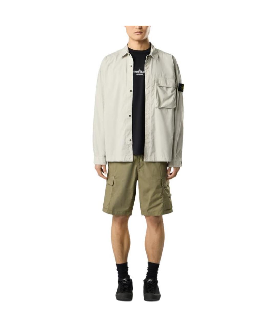 STONE ISLAND Серая классическая рубашка, фото 3