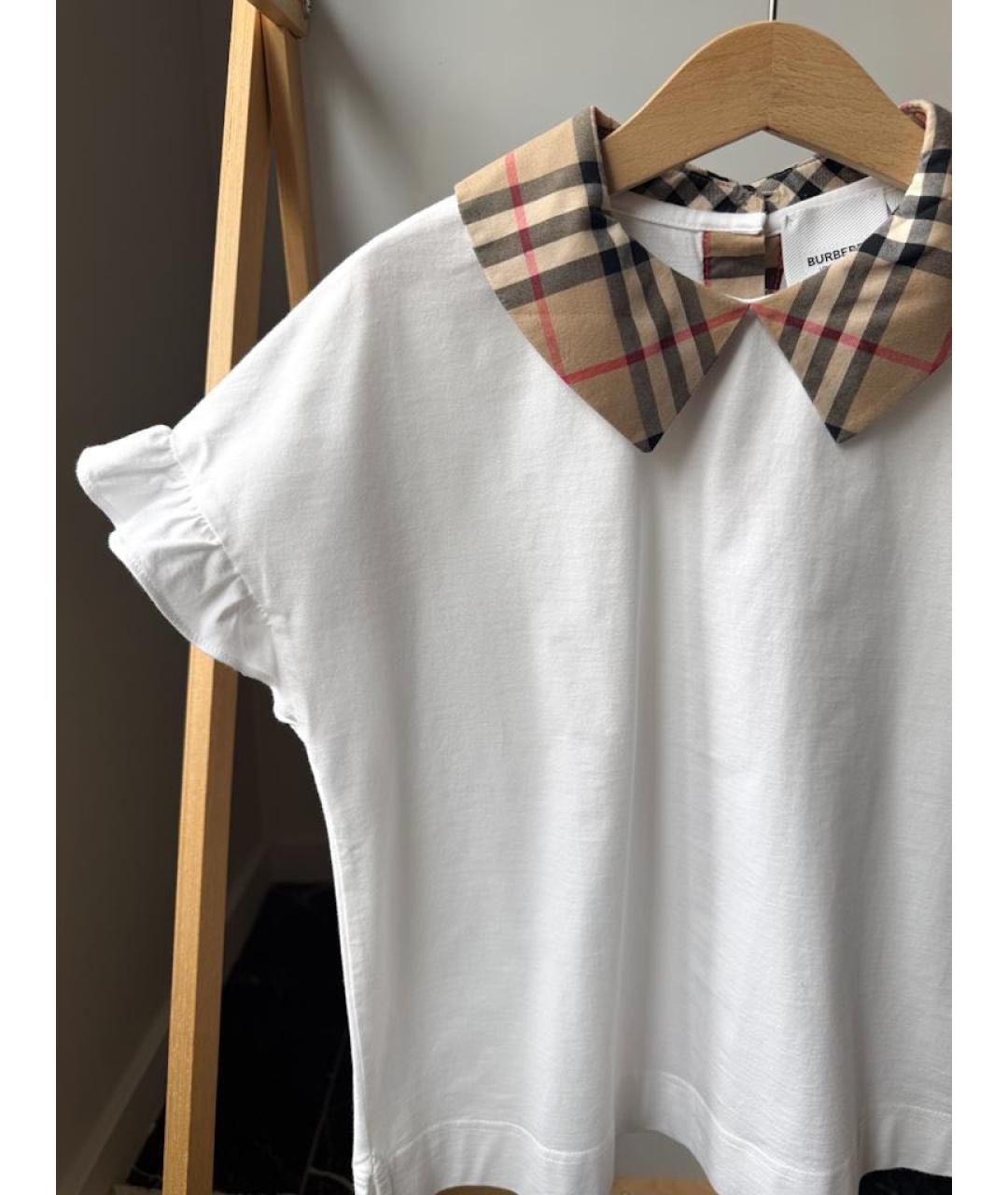 BURBERRY Белая хлопковая рубашка/блузка, фото 5