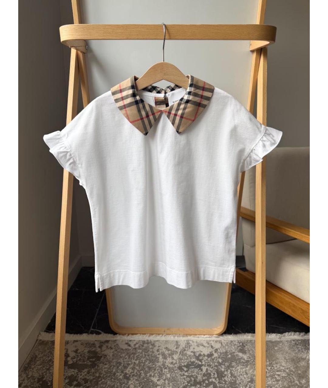 BURBERRY Белая хлопковая рубашка/блузка, фото 7