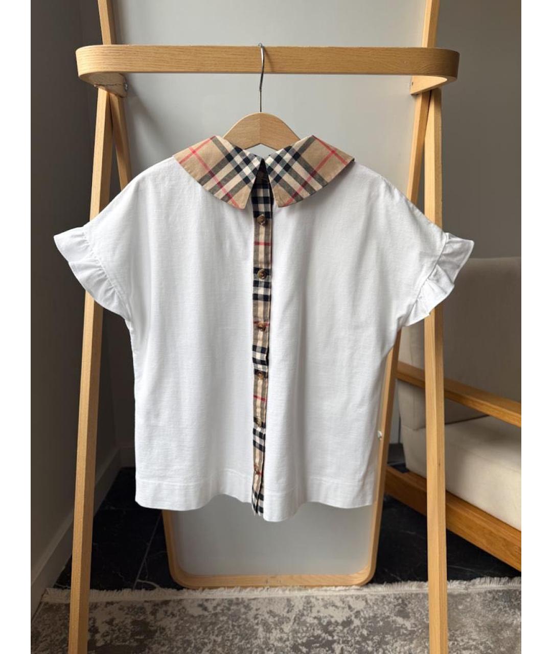 BURBERRY Белая хлопковая рубашка/блузка, фото 2