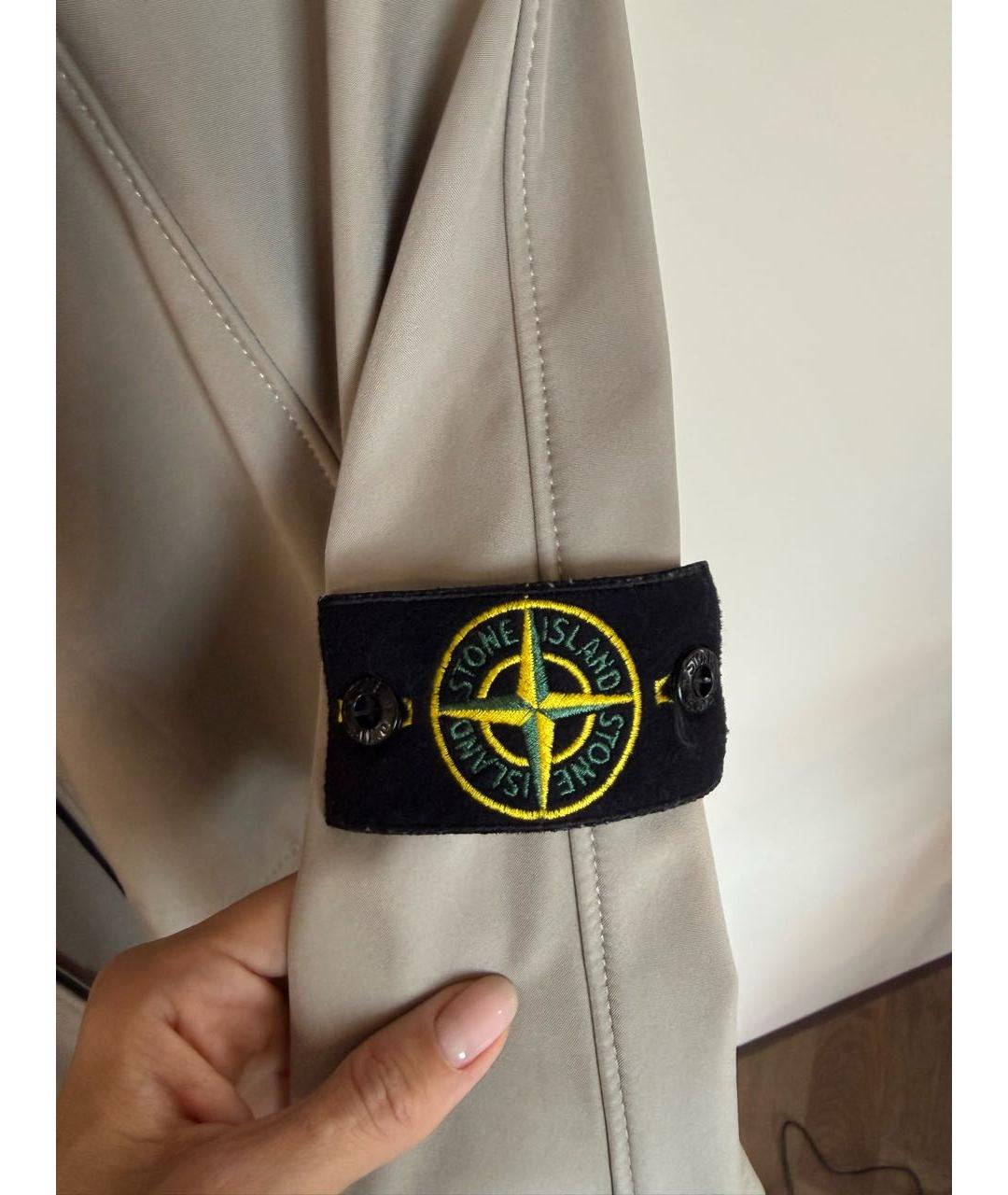 STONE ISLAND Бежевая полиэстеровая куртка, фото 4