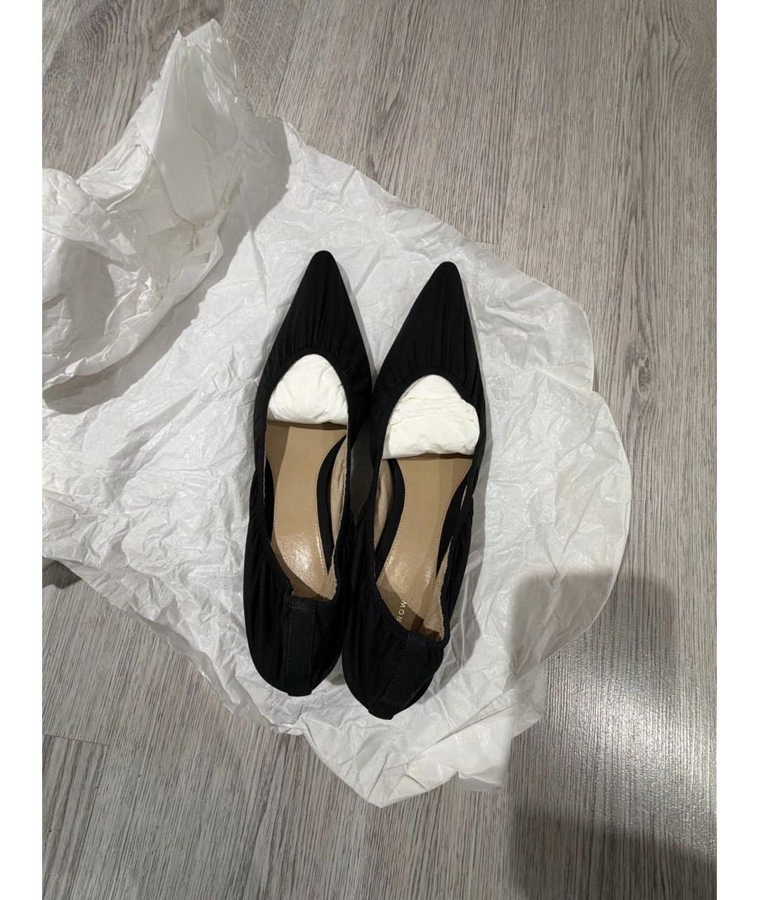 THE ROW Черные текстильные лодочки на низком каблуке, фото 3