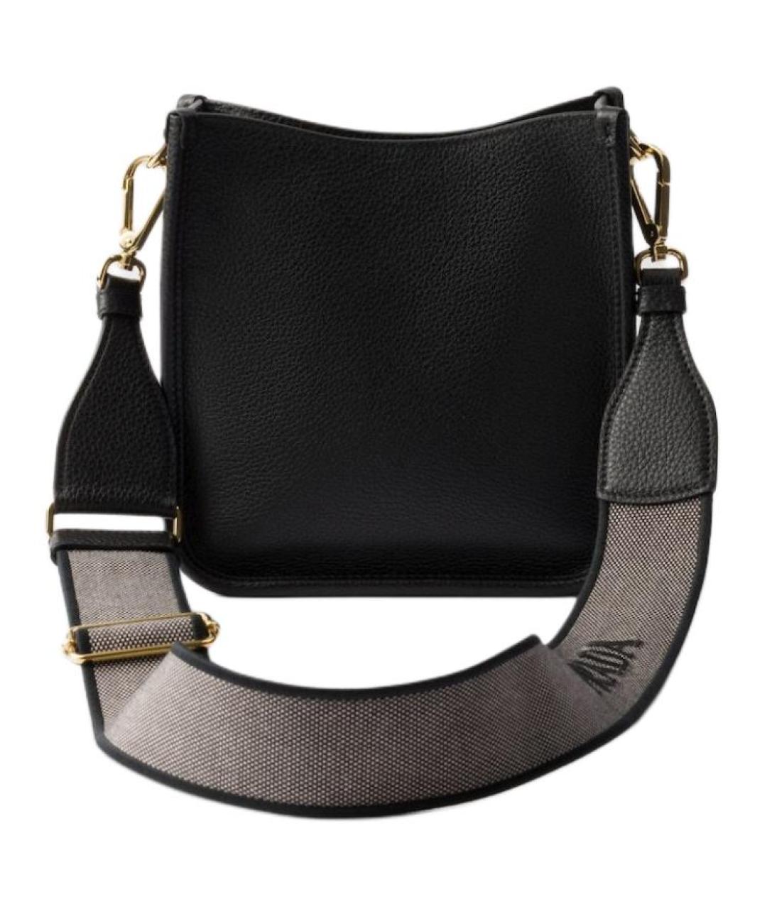 PRADA Черная кожаная сумка через плечо, фото 4