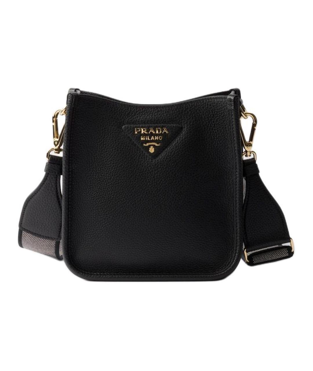 PRADA Черная кожаная сумка через плечо, фото 1