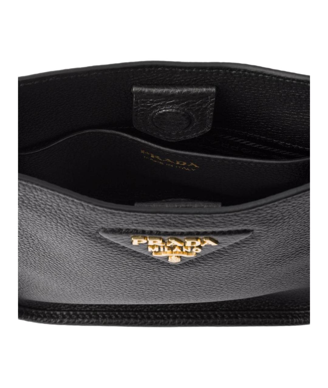 PRADA Черная кожаная сумка через плечо, фото 5