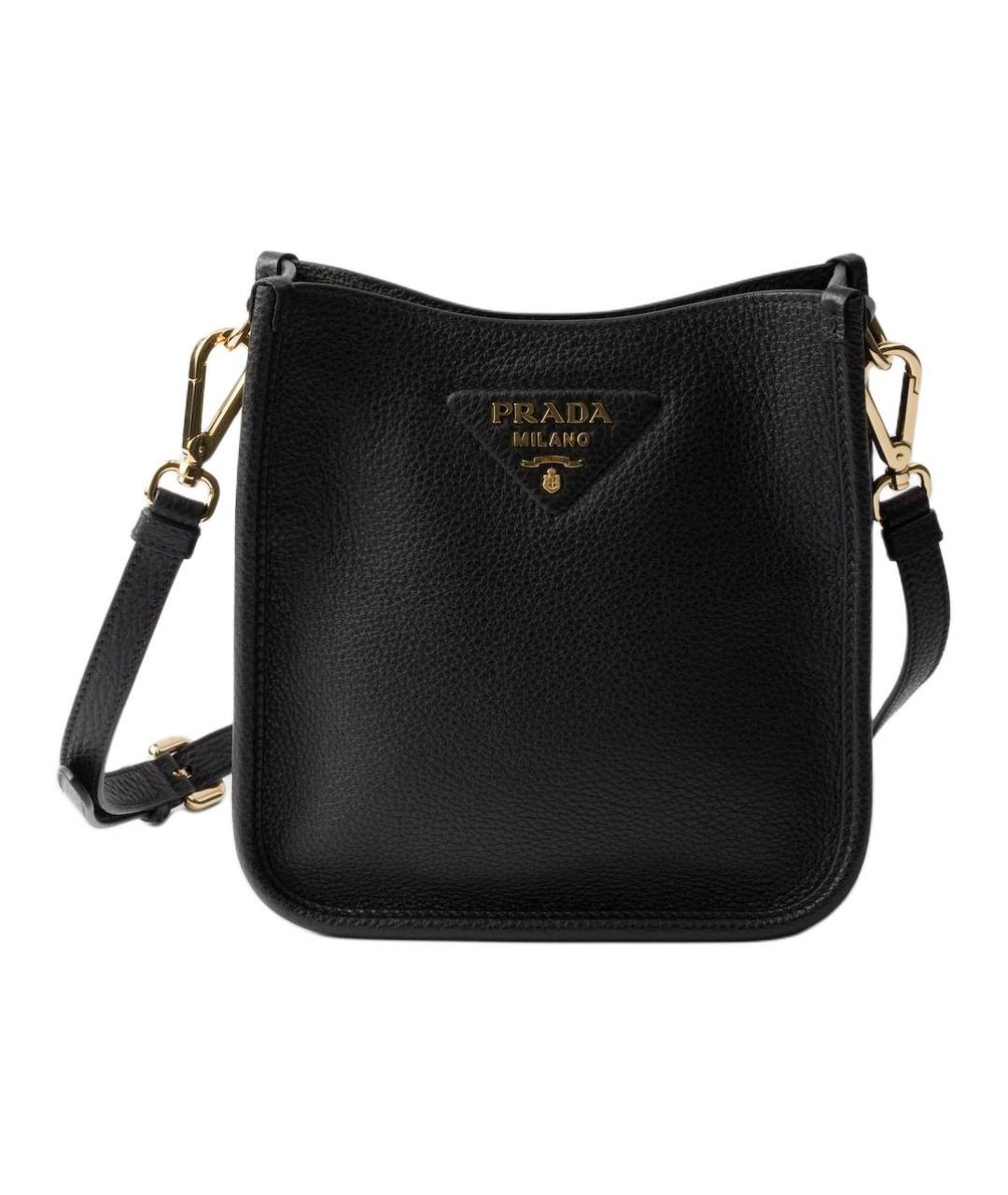 PRADA Черная кожаная сумка через плечо, фото 2