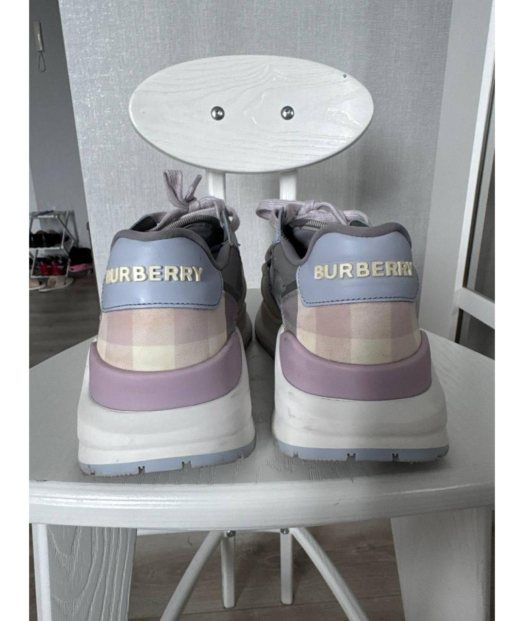 BURBERRY Фиолетовые замшевые кроссовки, фото 4