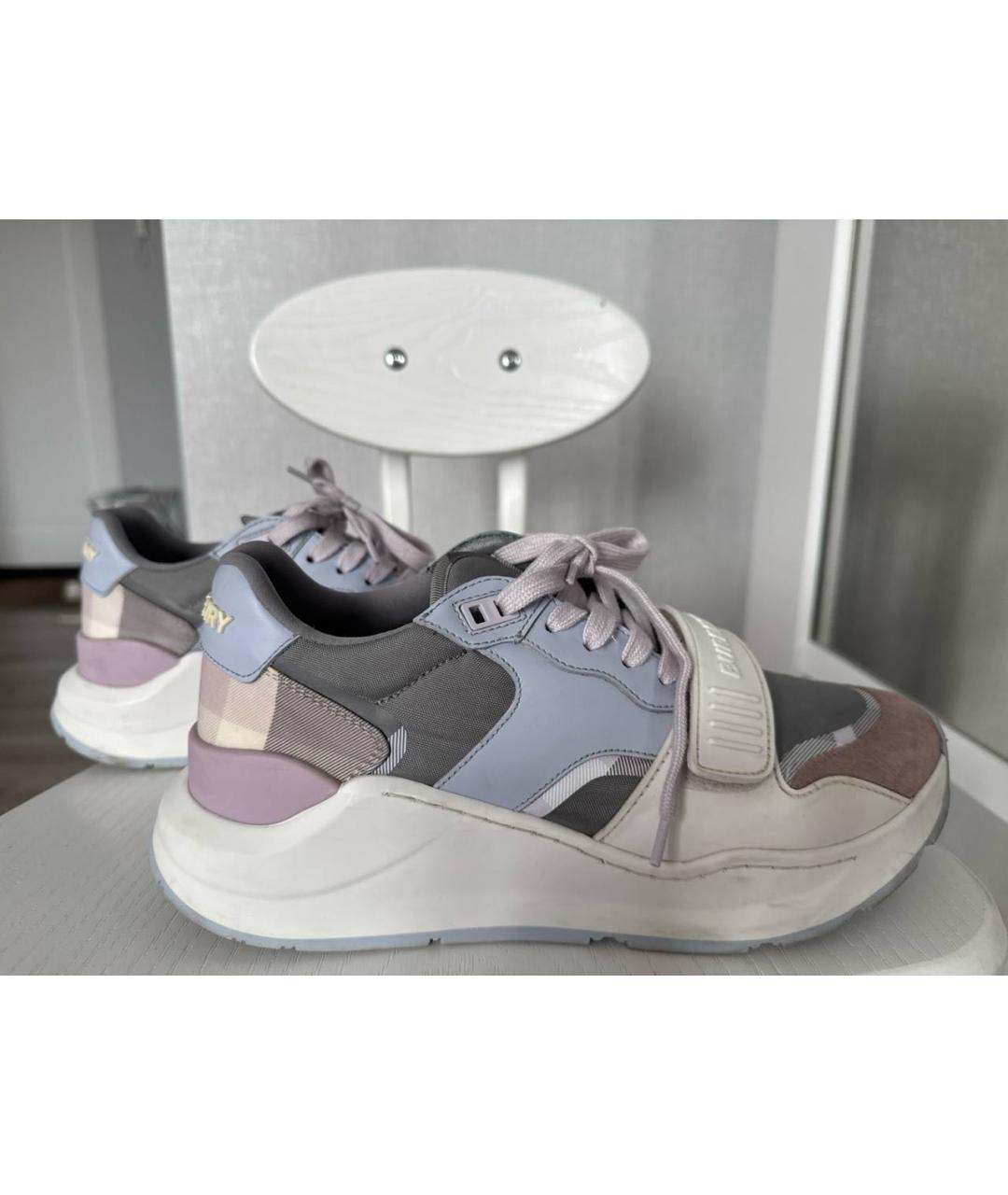 BURBERRY Фиолетовые замшевые кроссовки, фото 9