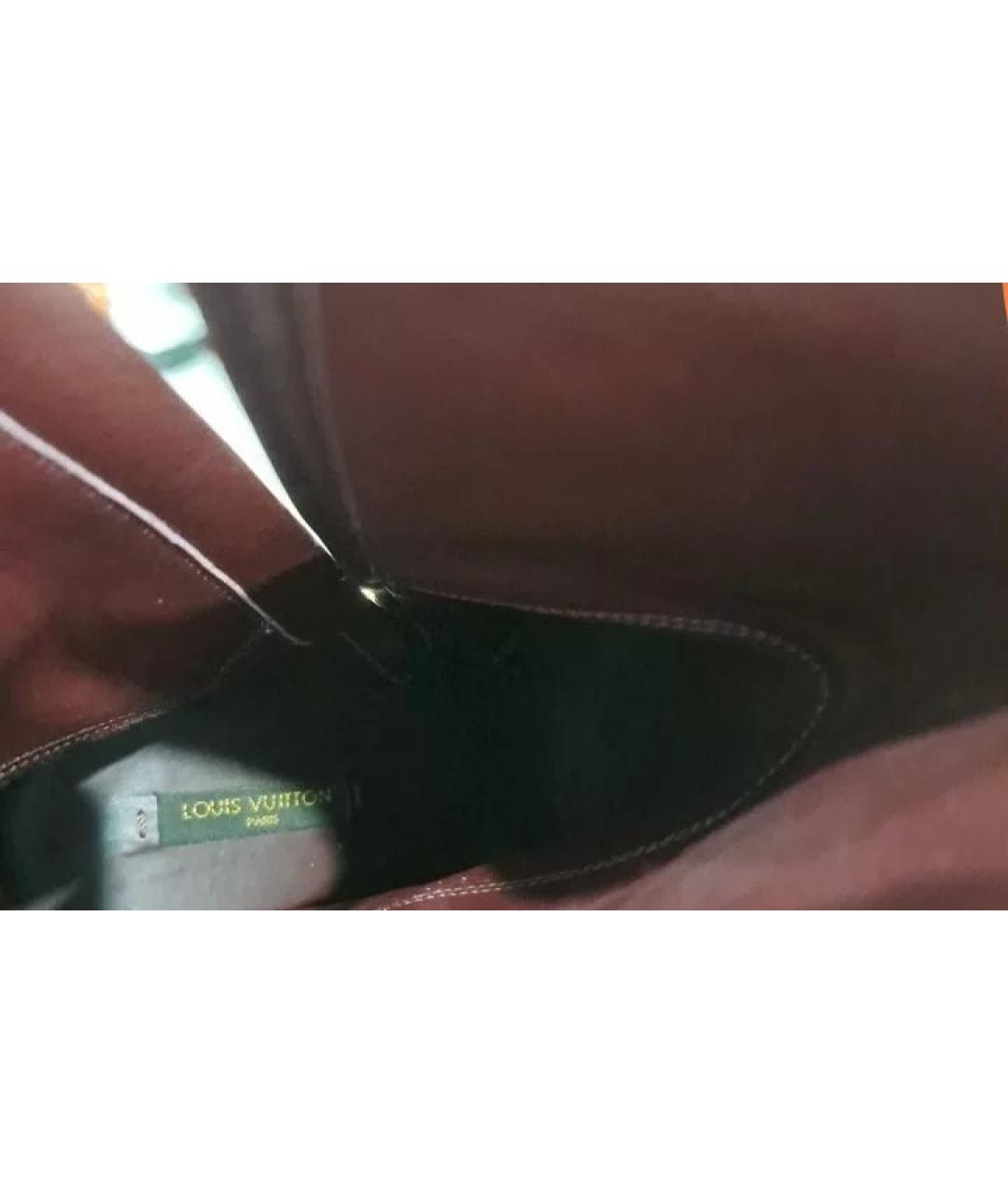 LOUIS VUITTON Коричневые кожаные ботильоны, фото 3