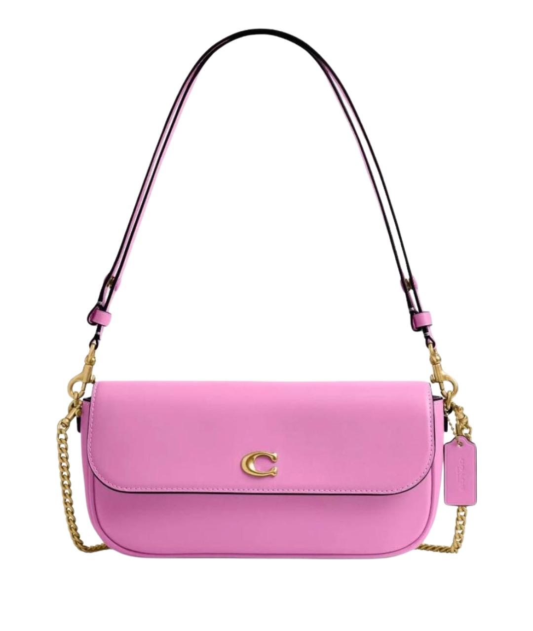 COACH Розовая кожаная сумка через плечо, фото 1