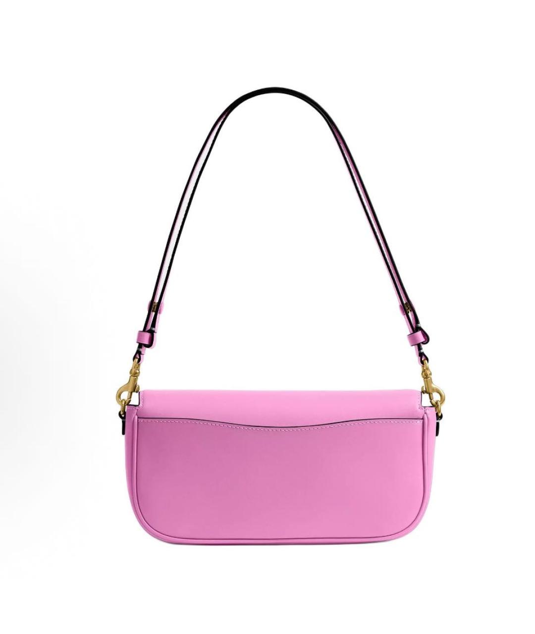 COACH Розовая кожаная сумка через плечо, фото 3