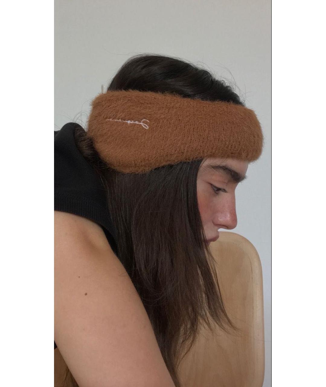JACQUEMUS Коричневая повязка на голову, фото 4