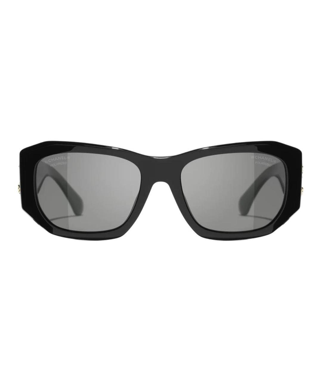 CHANEL Черные пластиковые солнцезащитные очки, фото 1