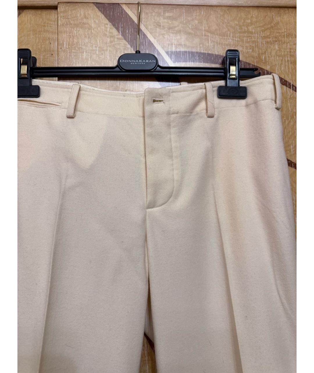 RALPH LAUREN Бежевые шерстяные брюки широкие, фото 3