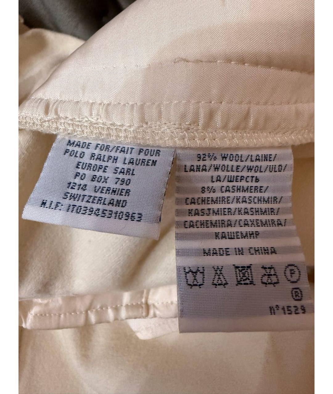 RALPH LAUREN Бежевые шерстяные брюки широкие, фото 5
