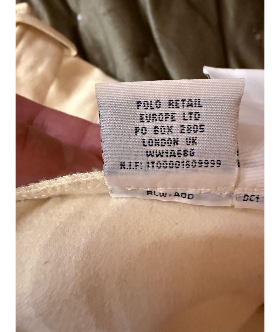 RALPH LAUREN Бежевые шерстяные брюки широкие, фото 6