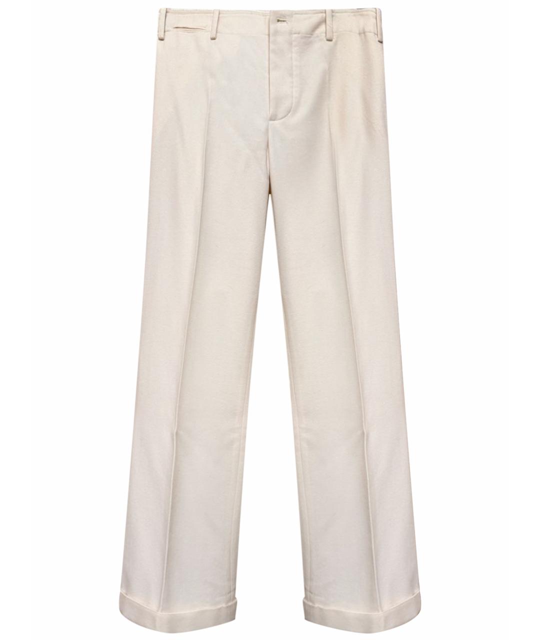 RALPH LAUREN Бежевые шерстяные брюки широкие, фото 1