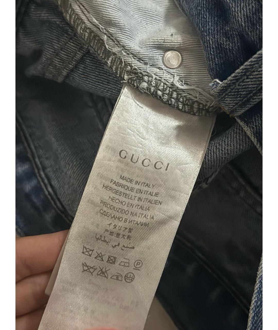 GUCCI Синие хлопковые джинсы слим, фото 4