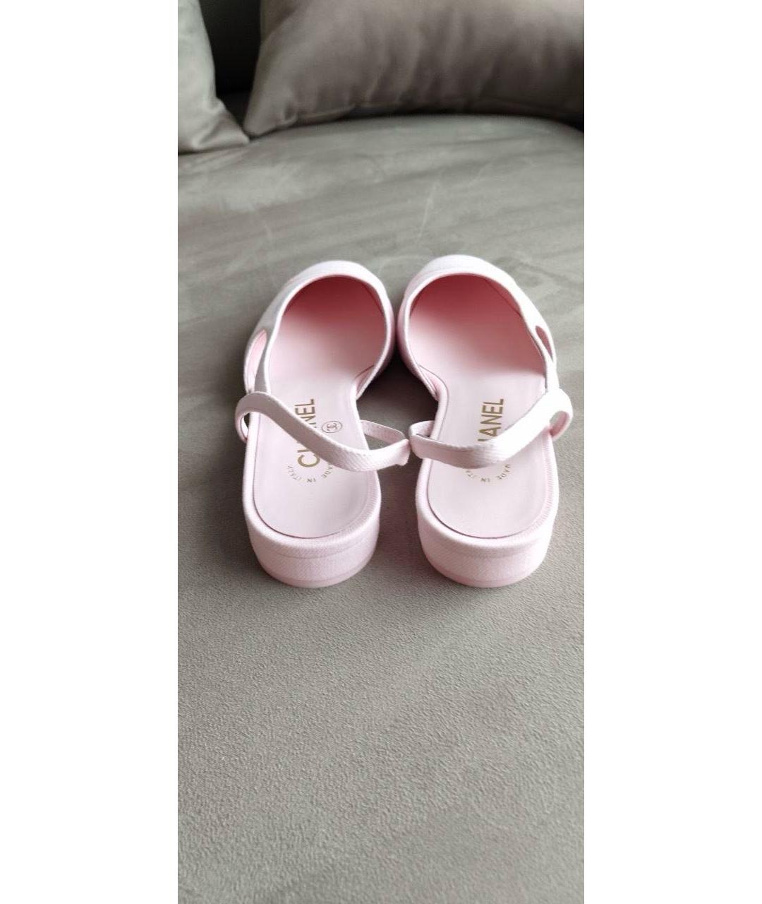 CHANEL Розовые кожаные балетки, фото 5