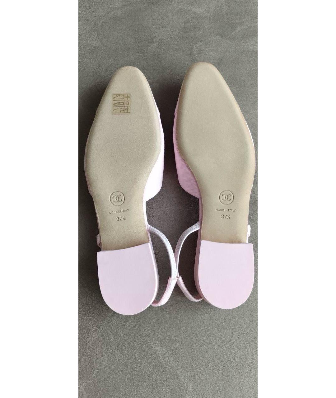 CHANEL Розовые кожаные балетки, фото 8
