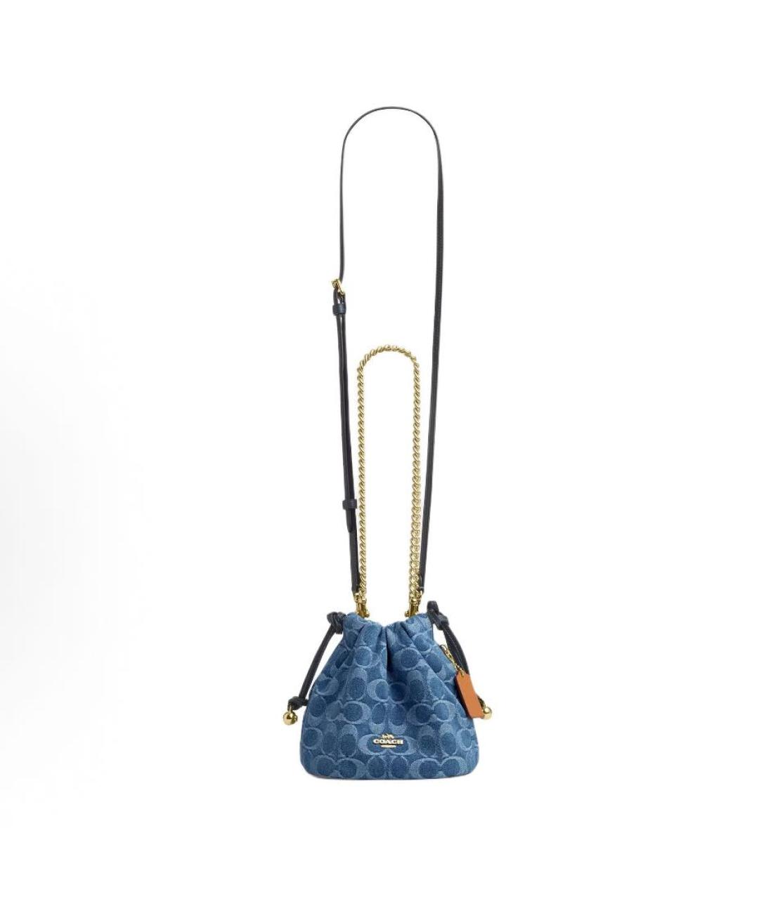 COACH Голубая деним сумка через плечо, фото 2