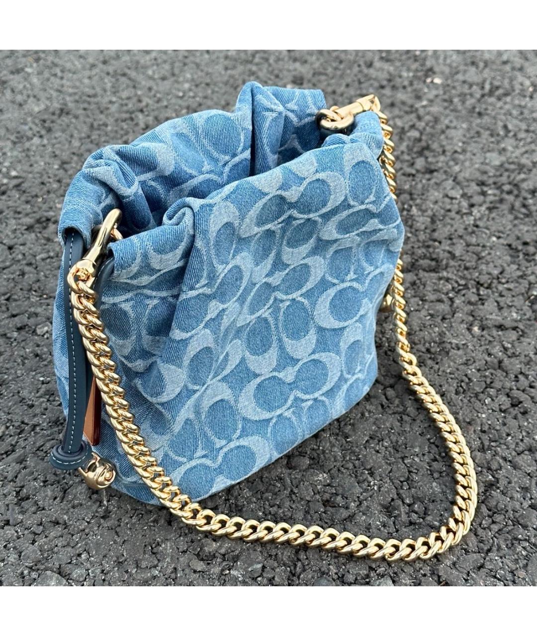 COACH Голубая деним сумка через плечо, фото 8