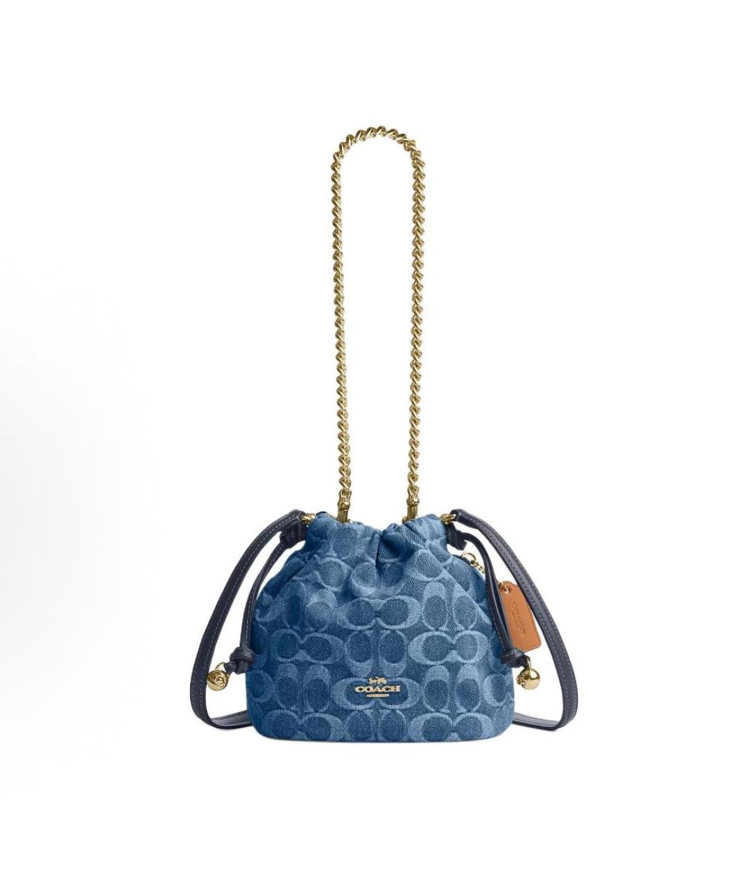 COACH Голубая деним сумка через плечо, фото 9