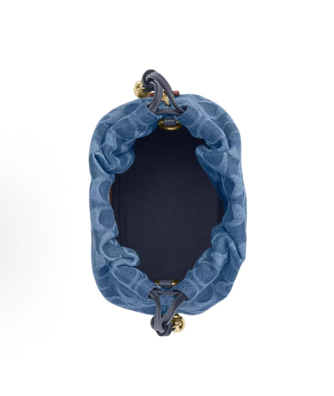 COACH Голубая деним сумка через плечо, фото 3