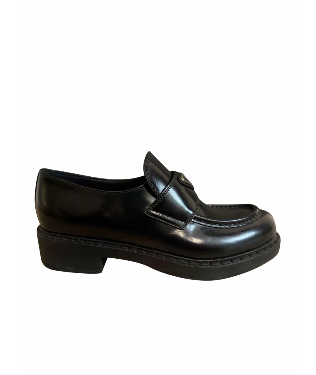 PRADA Черные кожаные лоферы, фото 1