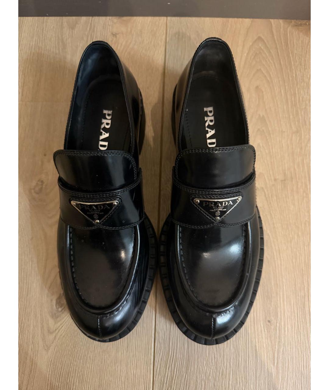 PRADA Черные кожаные лоферы, фото 6